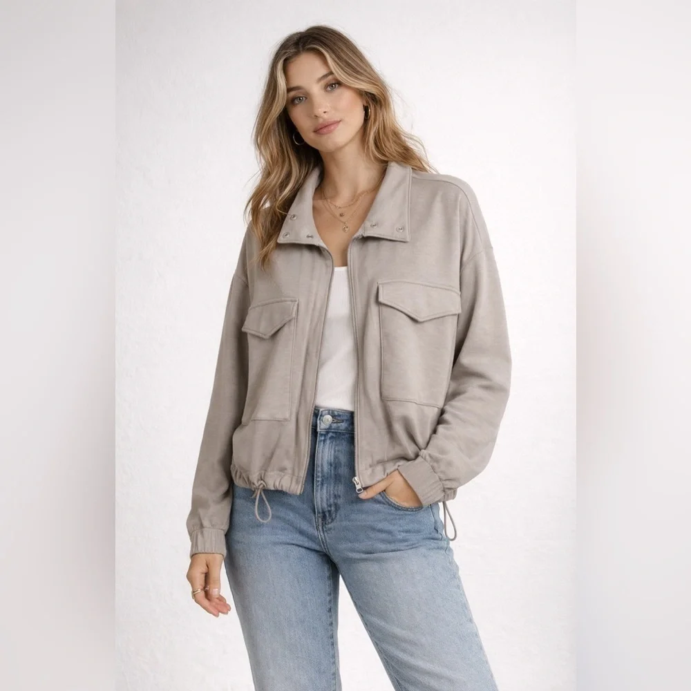 Yogalicious Softlite Scuva Autumn Jacket Utility Streetwear MEDIUM Light Grey